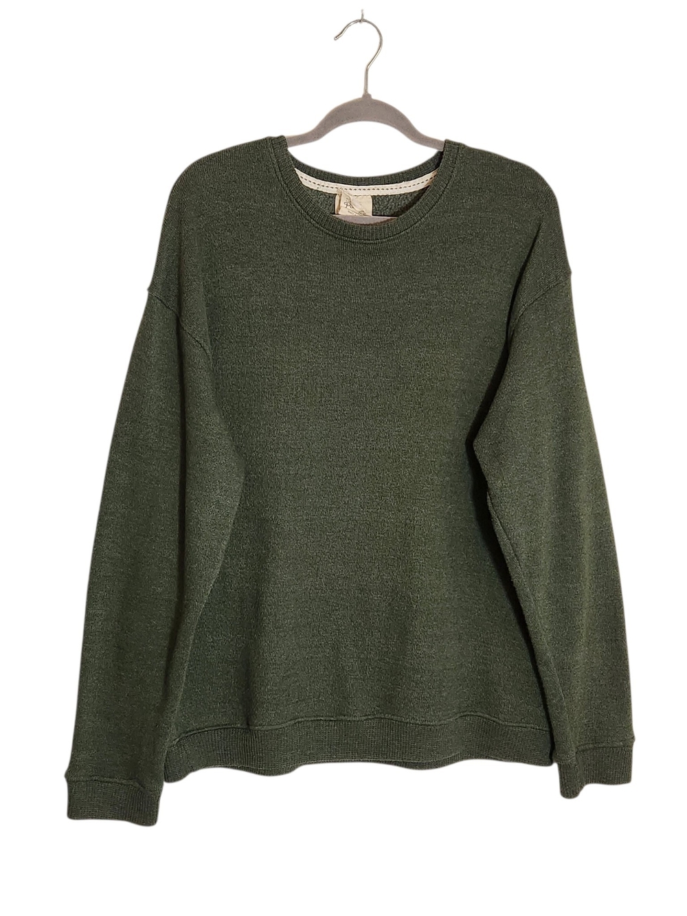 Pacific and Co. Green Textured Knit Crew Neck Sweatshirt Pullover Size Large